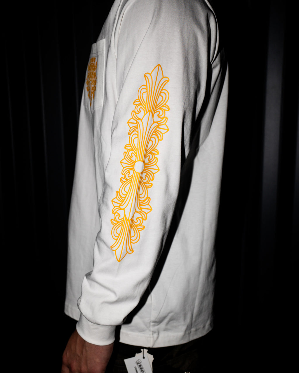 Yellow Dagger Crest White Long Sleeve™