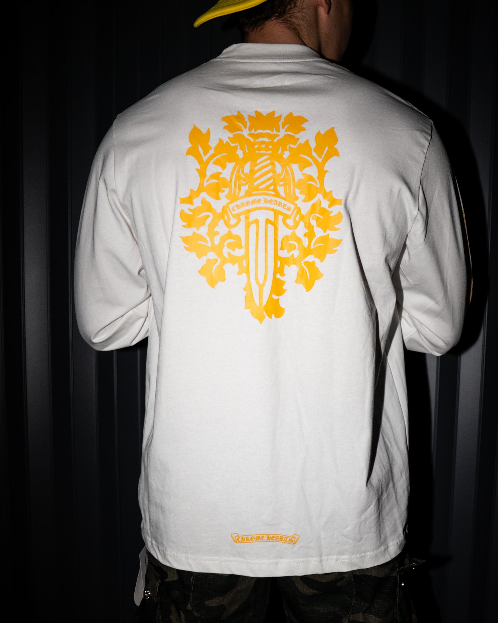 Yellow Dagger Crest White Long Sleeve™
