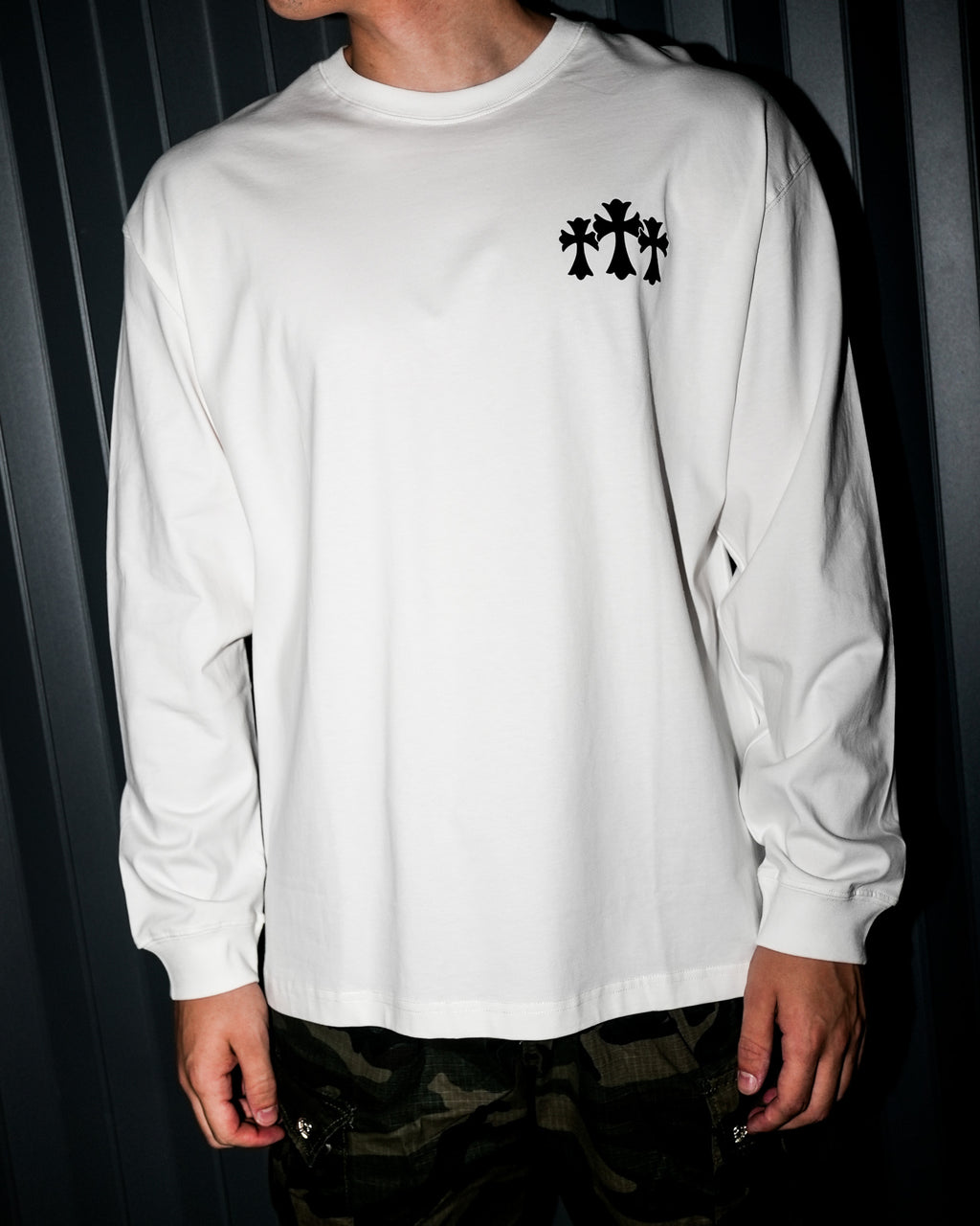 Hollywood Black Triple Cross White Long Sleeve™