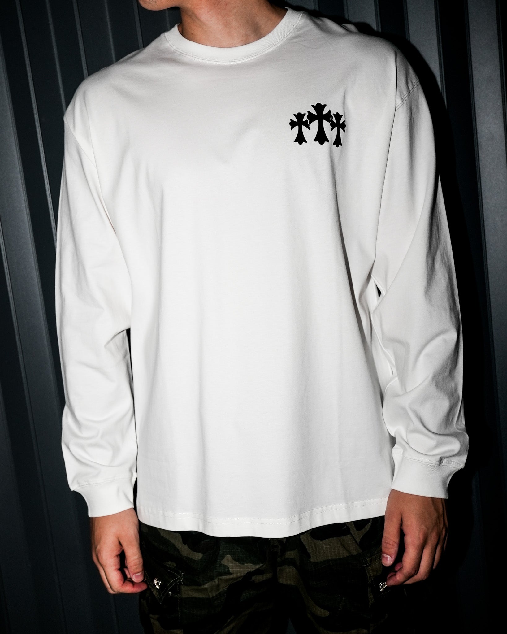 Hollywood Black Triple Cross White Long Sleeve™