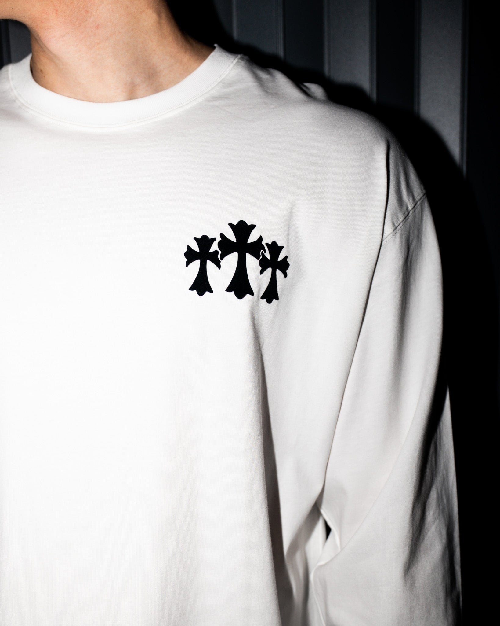 Hollywood Black Triple Cross White Long Sleeve™
