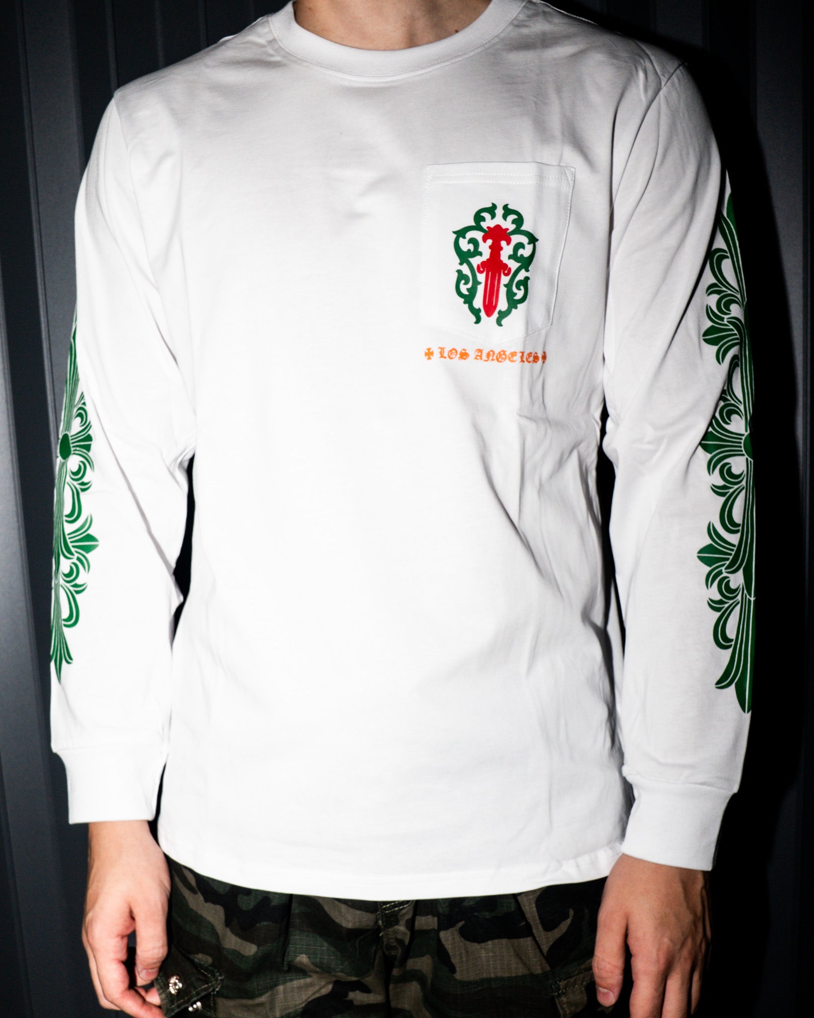 Red & Green Dagger Crest White Long Sleeve™