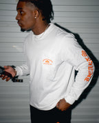 Hollywood Orange Triple Cross White Long Sleeve™