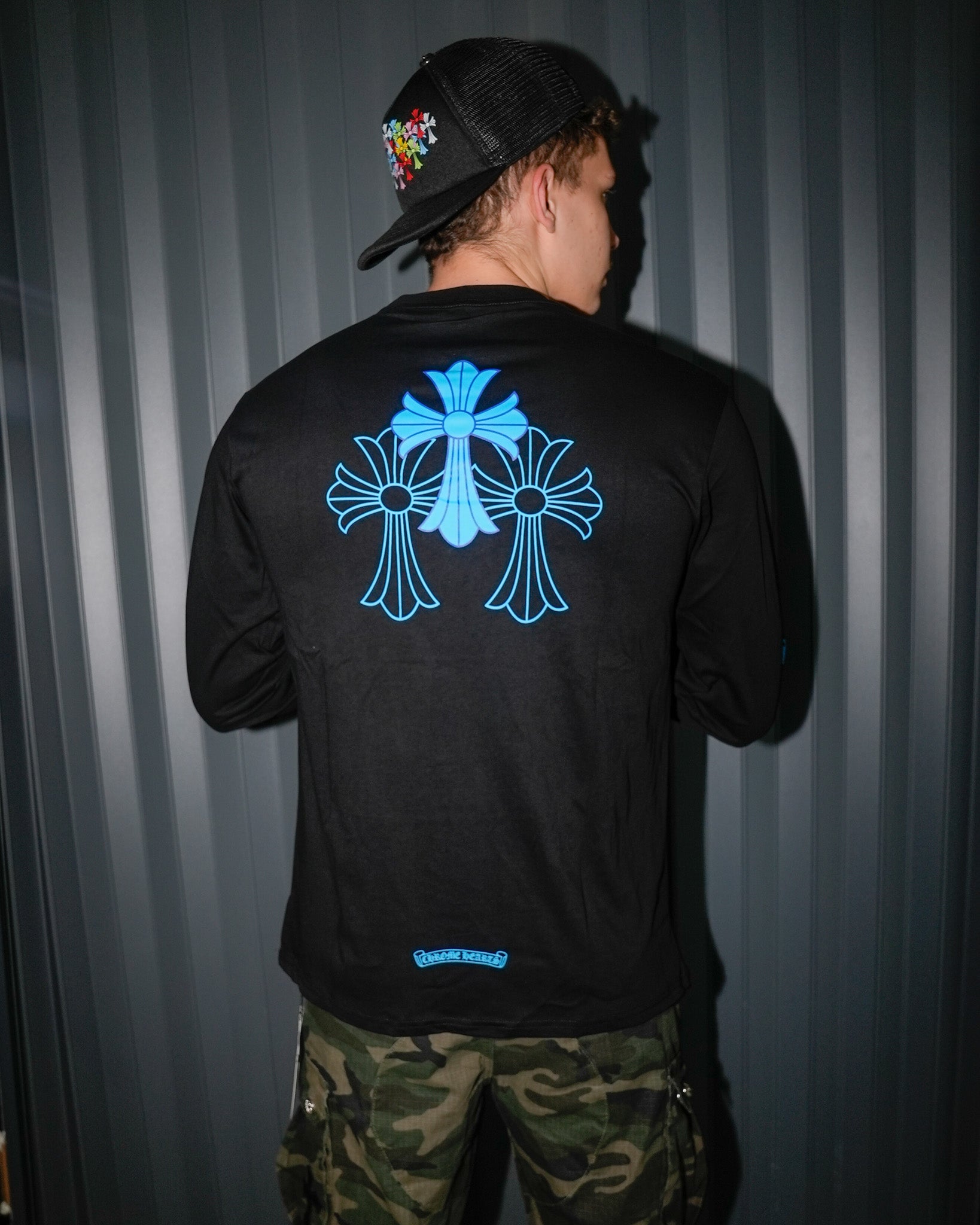 Blue Triple Cross White/Black Long Sleeve™