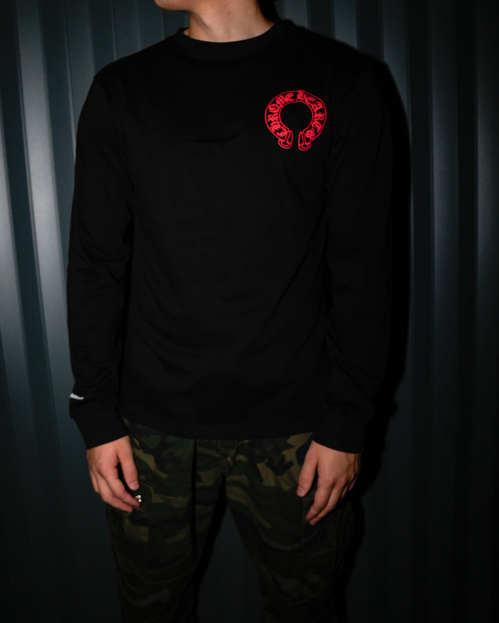 Red Horse Shoe Logo Black Long Sleeve™