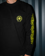 Yellow Typography Design Black Long Sleeve™