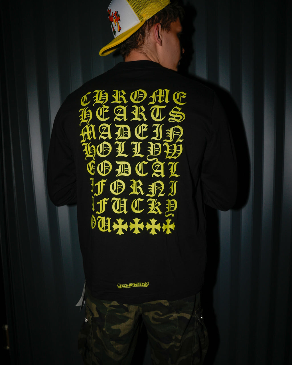 Yellow Typography Design Black Long Sleeve™