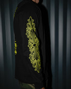 Yellow Typography Design Black Long Sleeve™