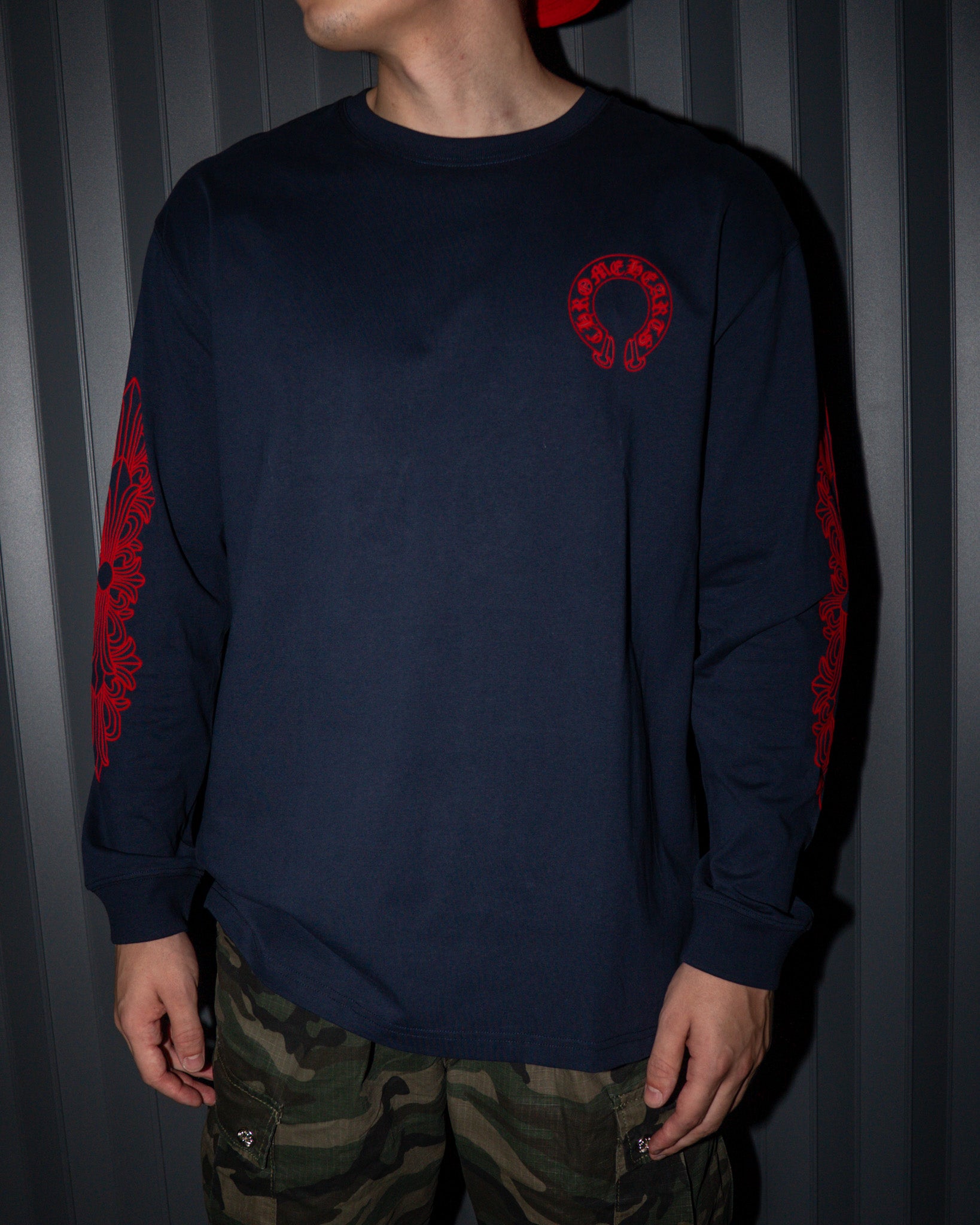 Red Horse Shoe Logo Navy Long Sleeve™