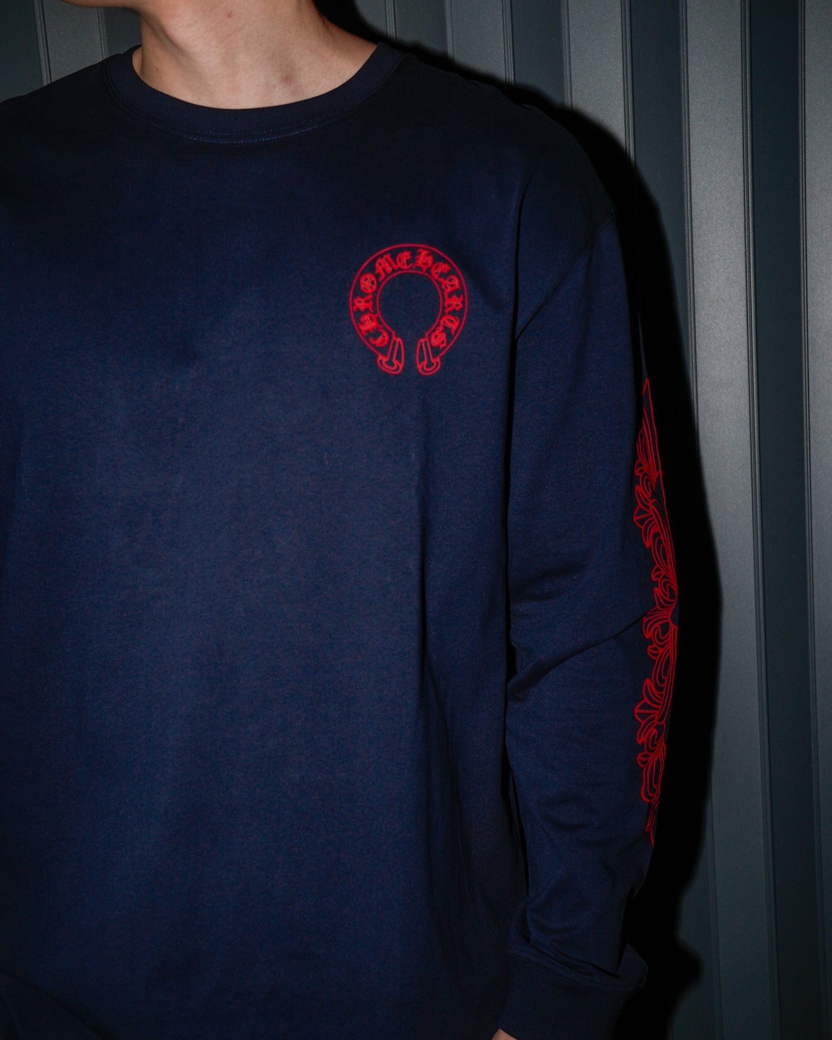 Red Horse Shoe Logo Navy Long Sleeve™