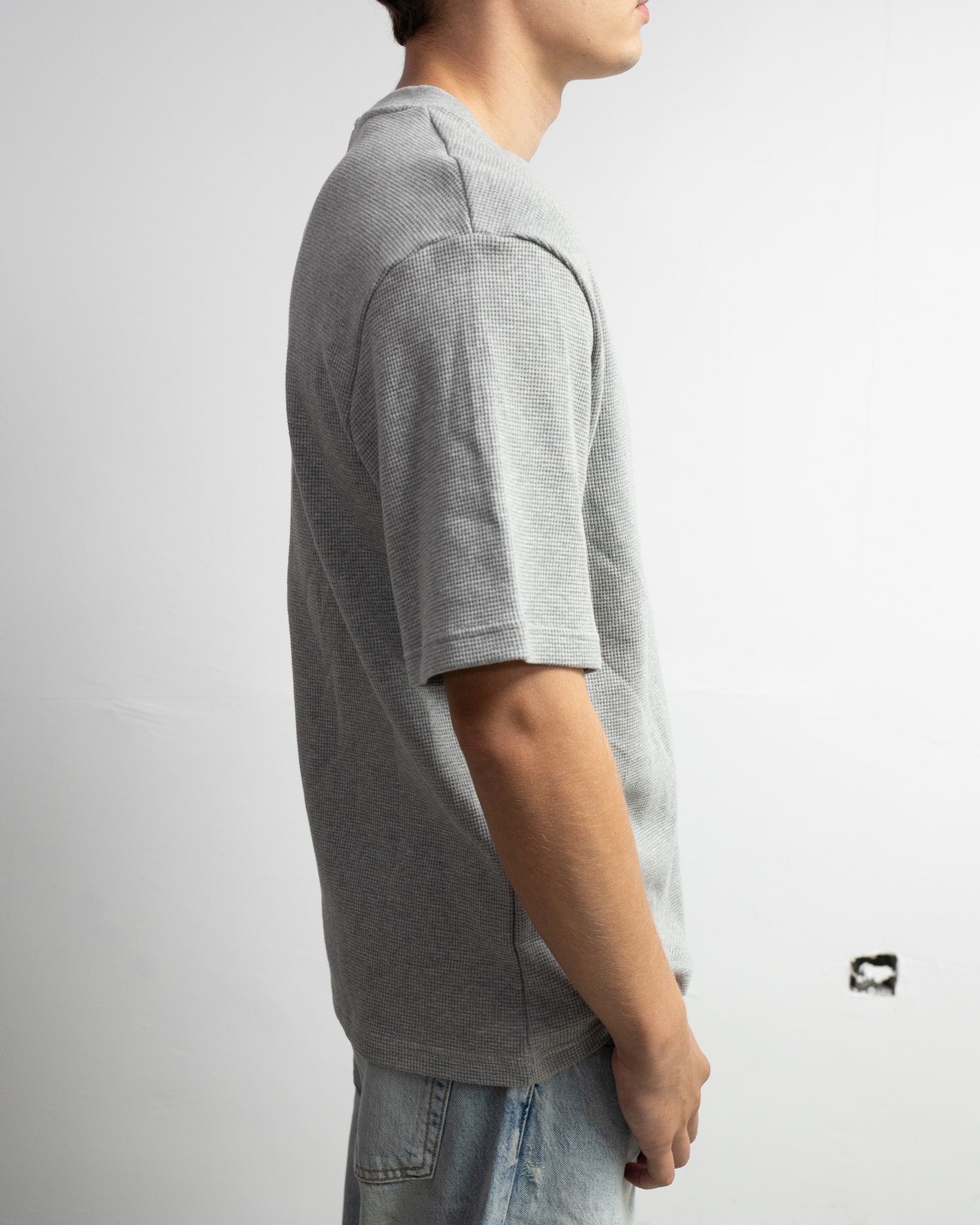 Grey Wool Buttoned T-Shirt™