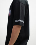 White Blue Pink Dagger Crest Black T-Shirt™