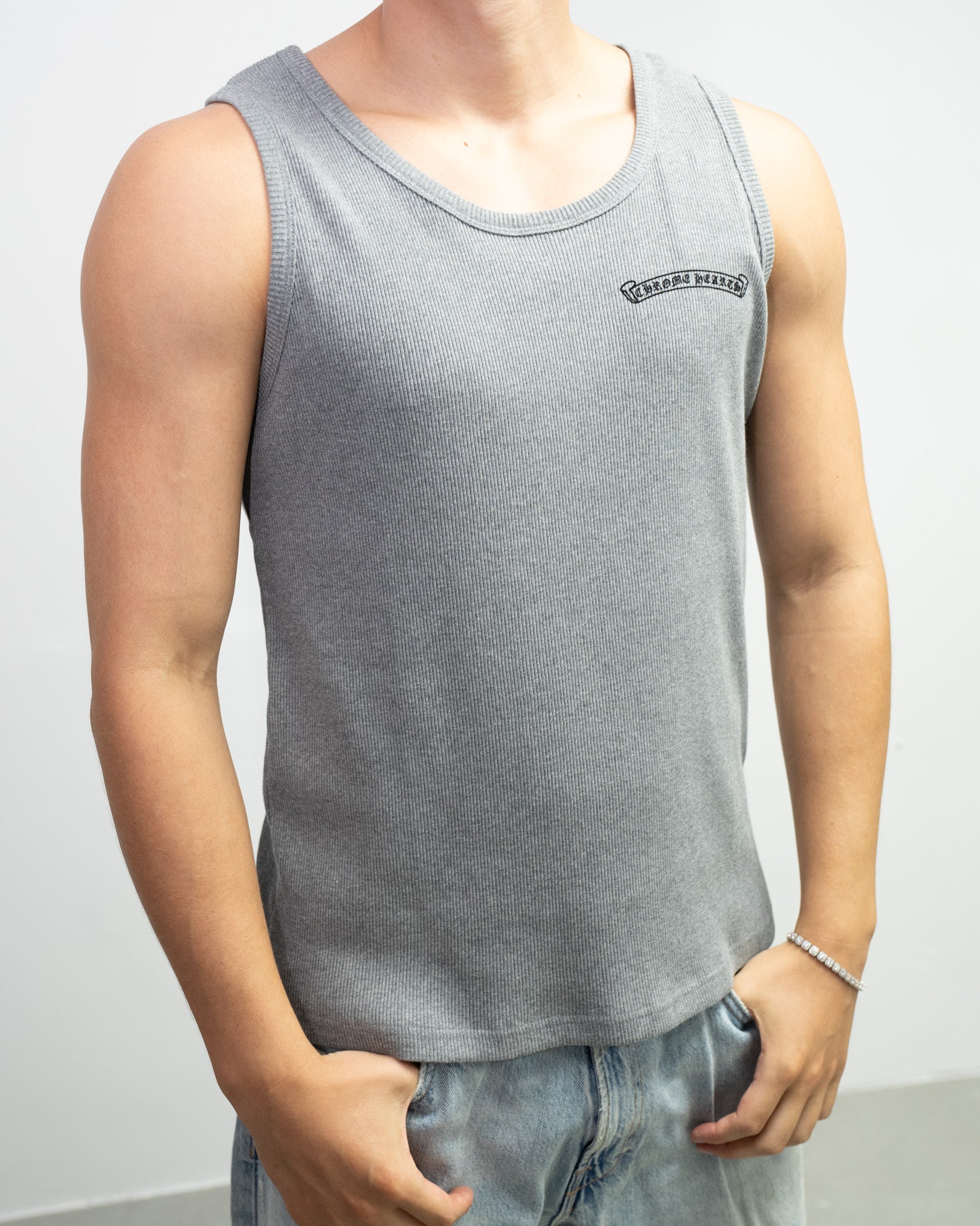Typography Logo Grey Tank Top™