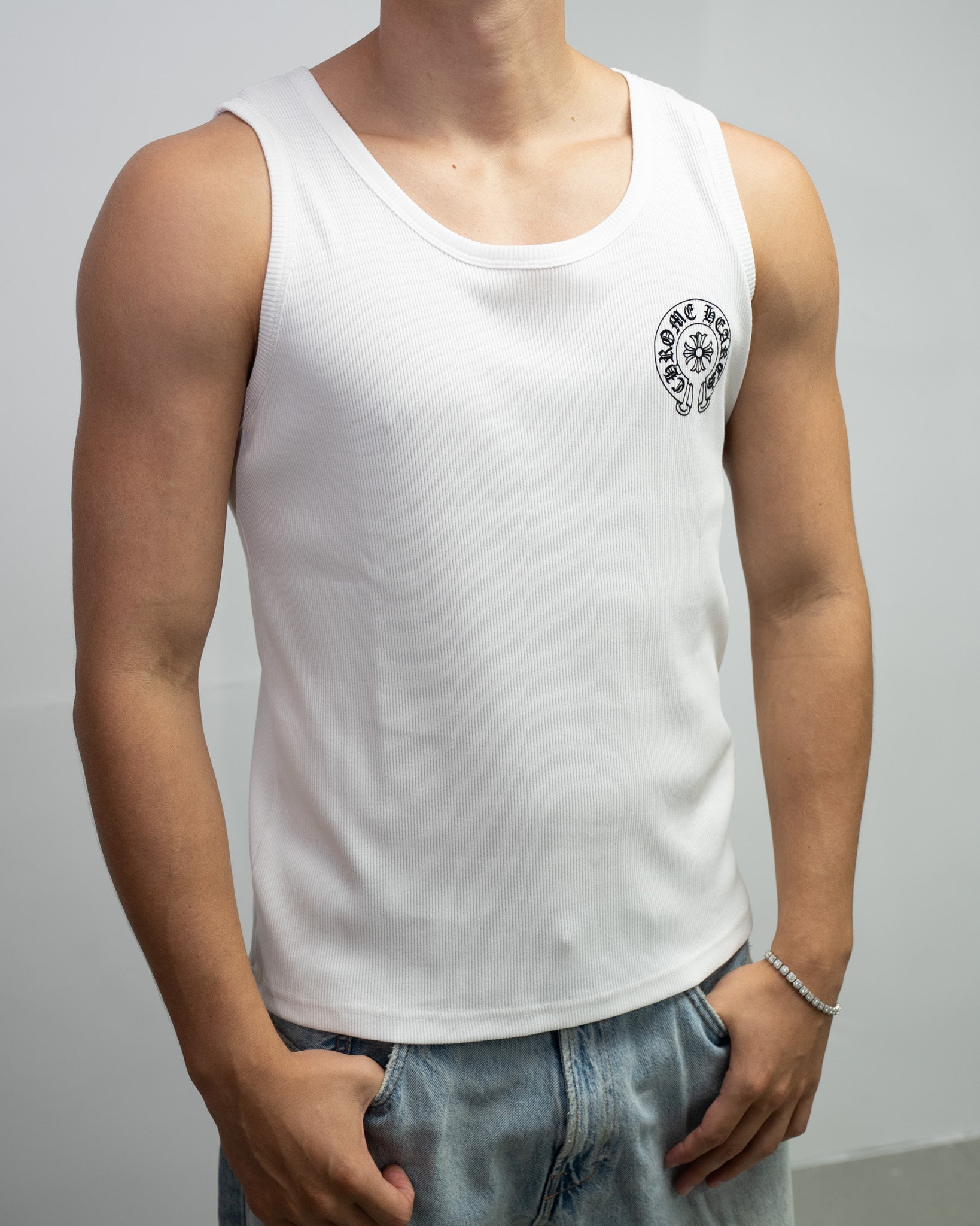 Horse Shoe Logo White Tank Top™