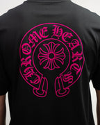 Pink Horse Shoe Logo Black T-Shirt™