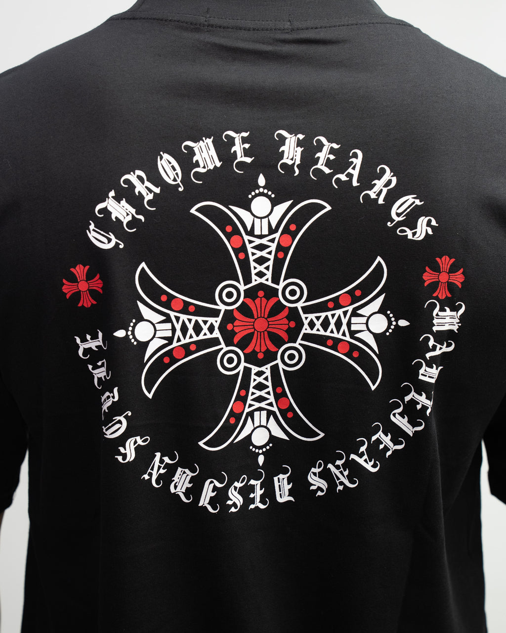 Red Ornate Cross Black T-Shirt™