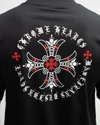 Red Ornate Cross Black T-Shirt™