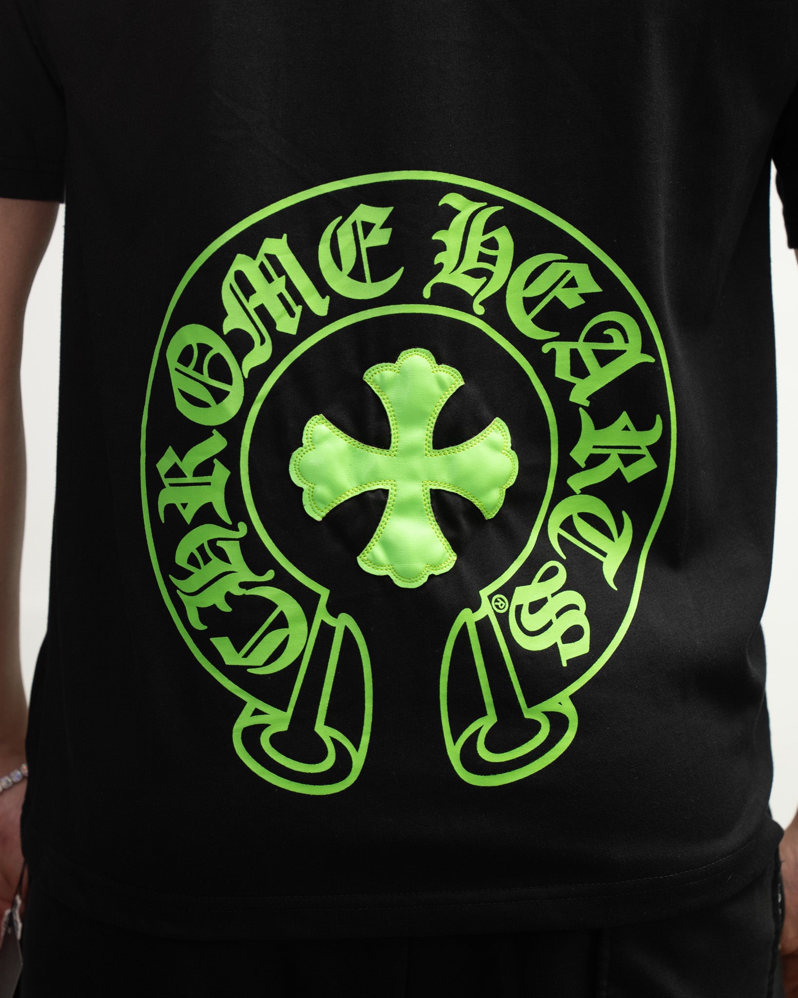 Green Horse Shoe Logo Black T-Shirt™