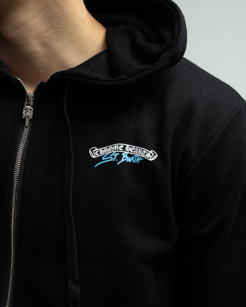 Horse Shoe Logo St. Barth Black Full Zip Hoodie™