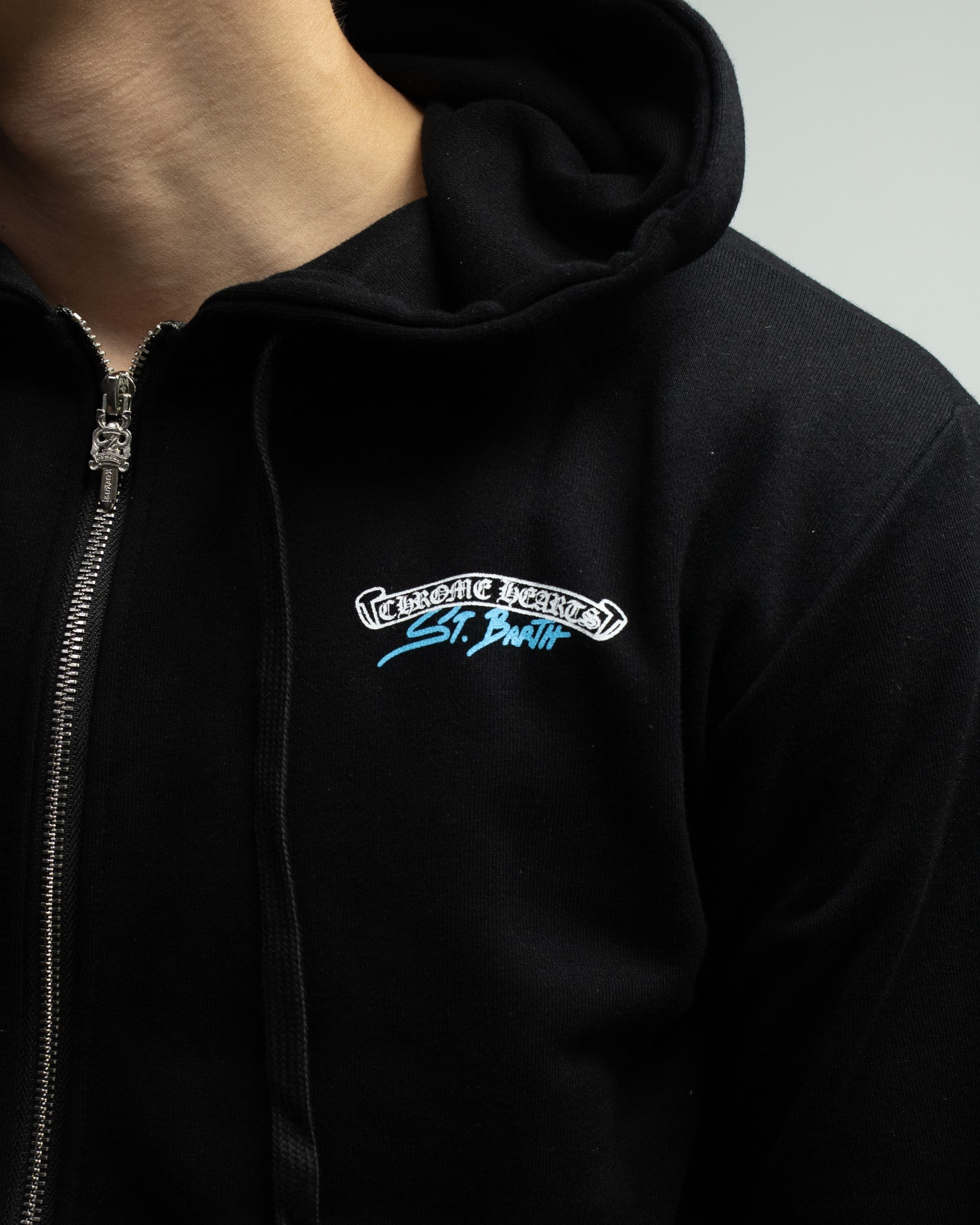 Horse Shoe Logo St. Barth Black Full Zip Hoodie™