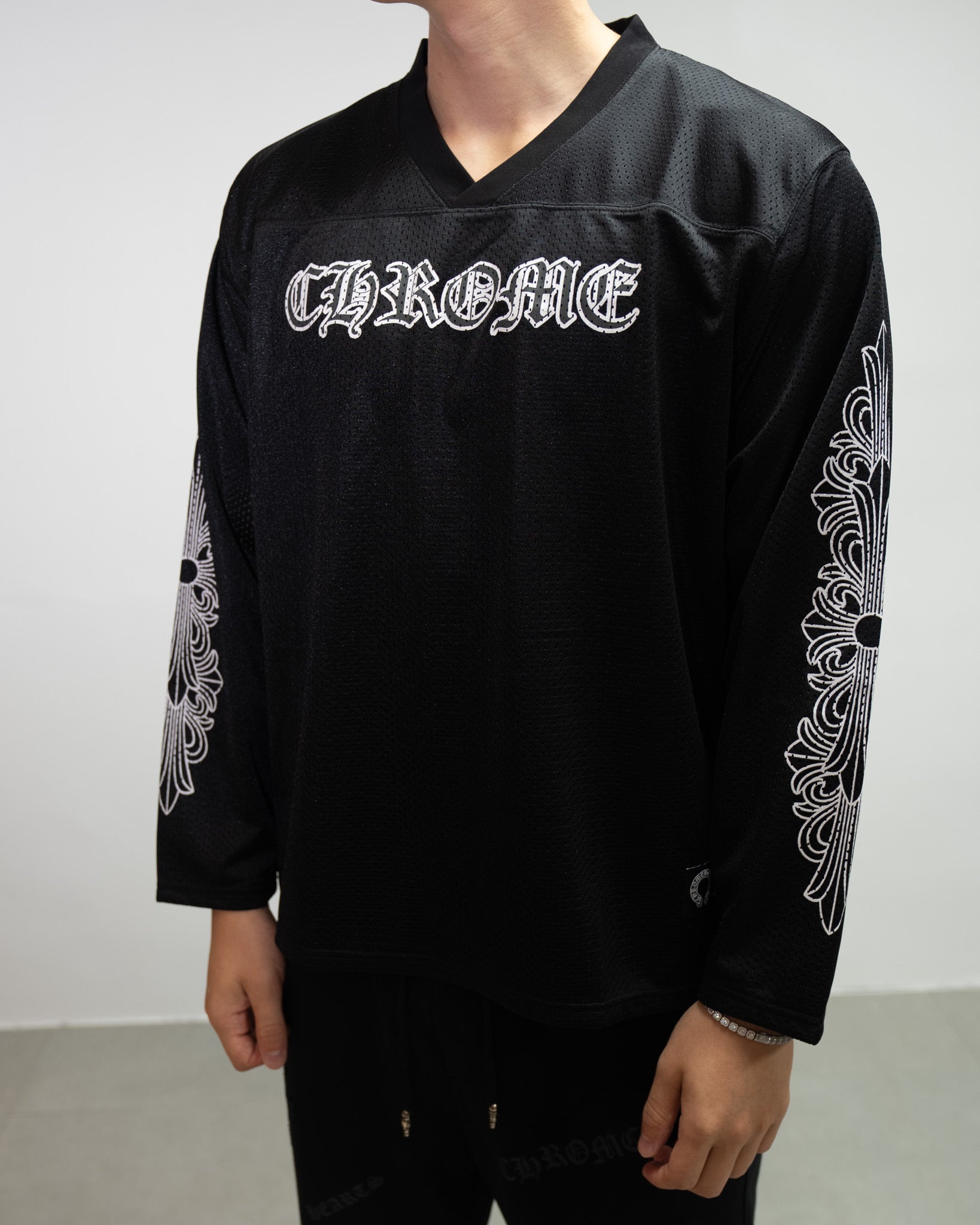 Black Mesh Long Sleeve Hockey Jersey™