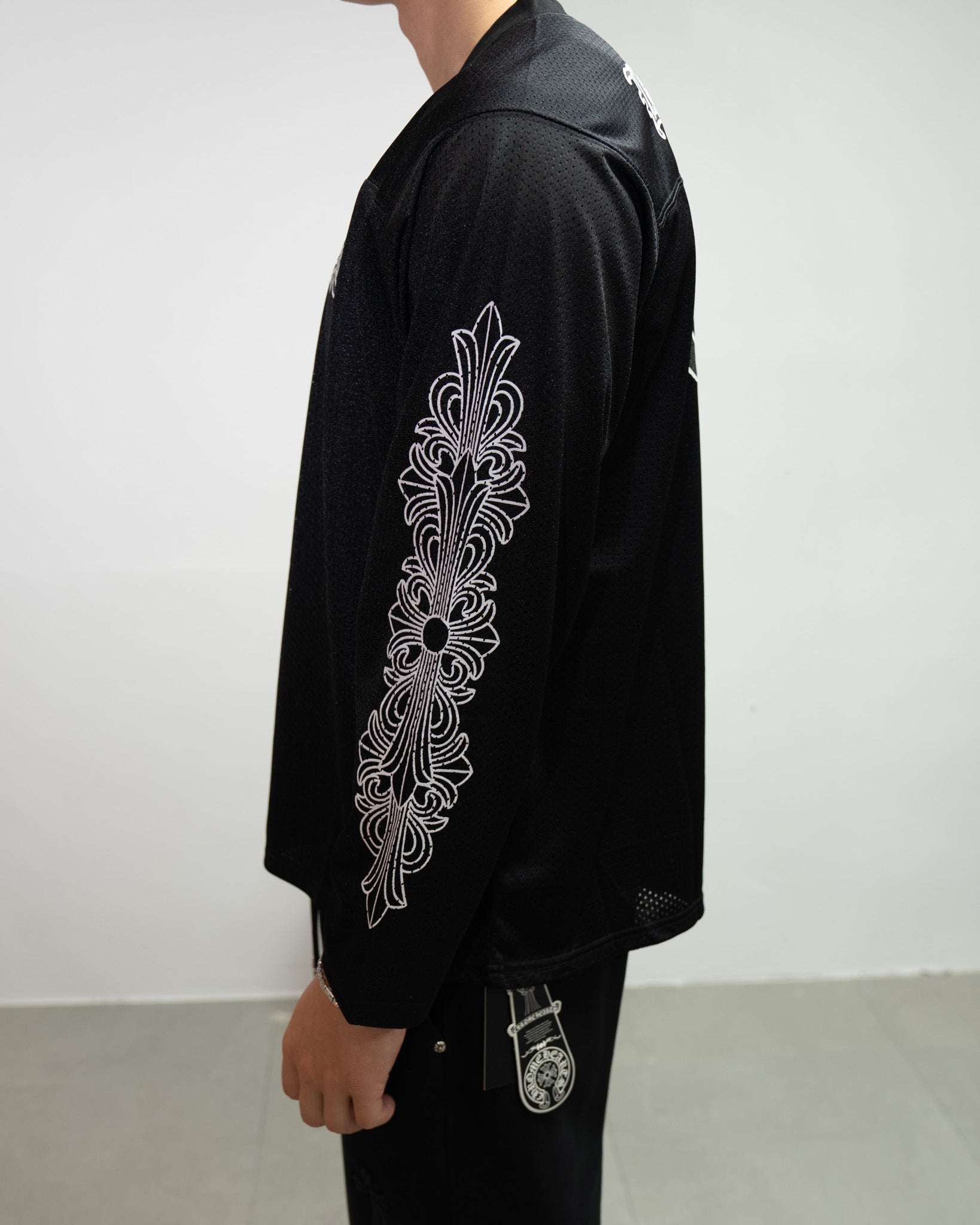 Black Mesh Long Sleeve Hockey Jersey™