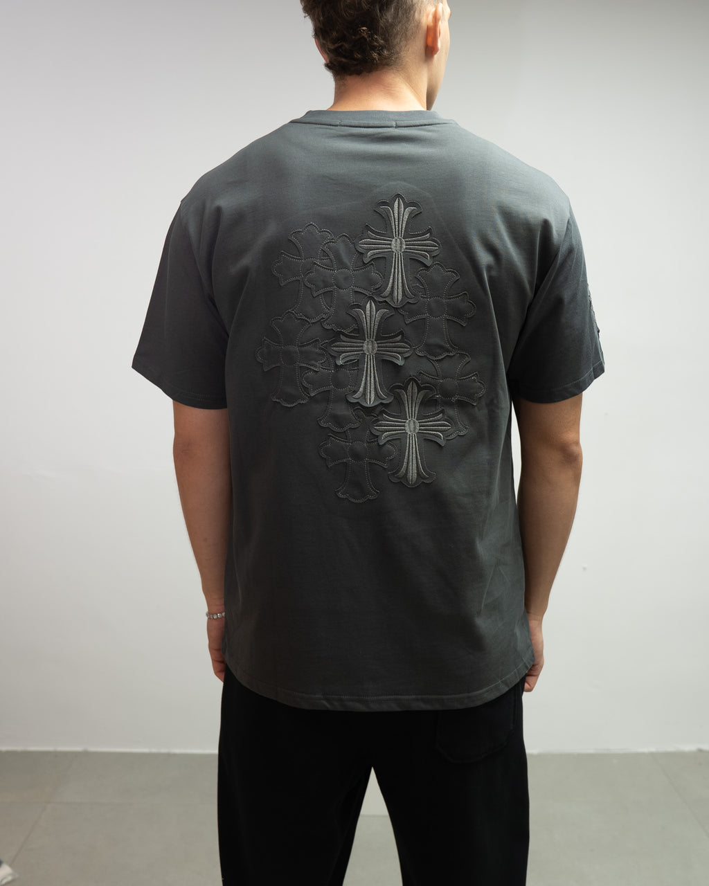 Embroidered Crosses Grey T-Shirt™
