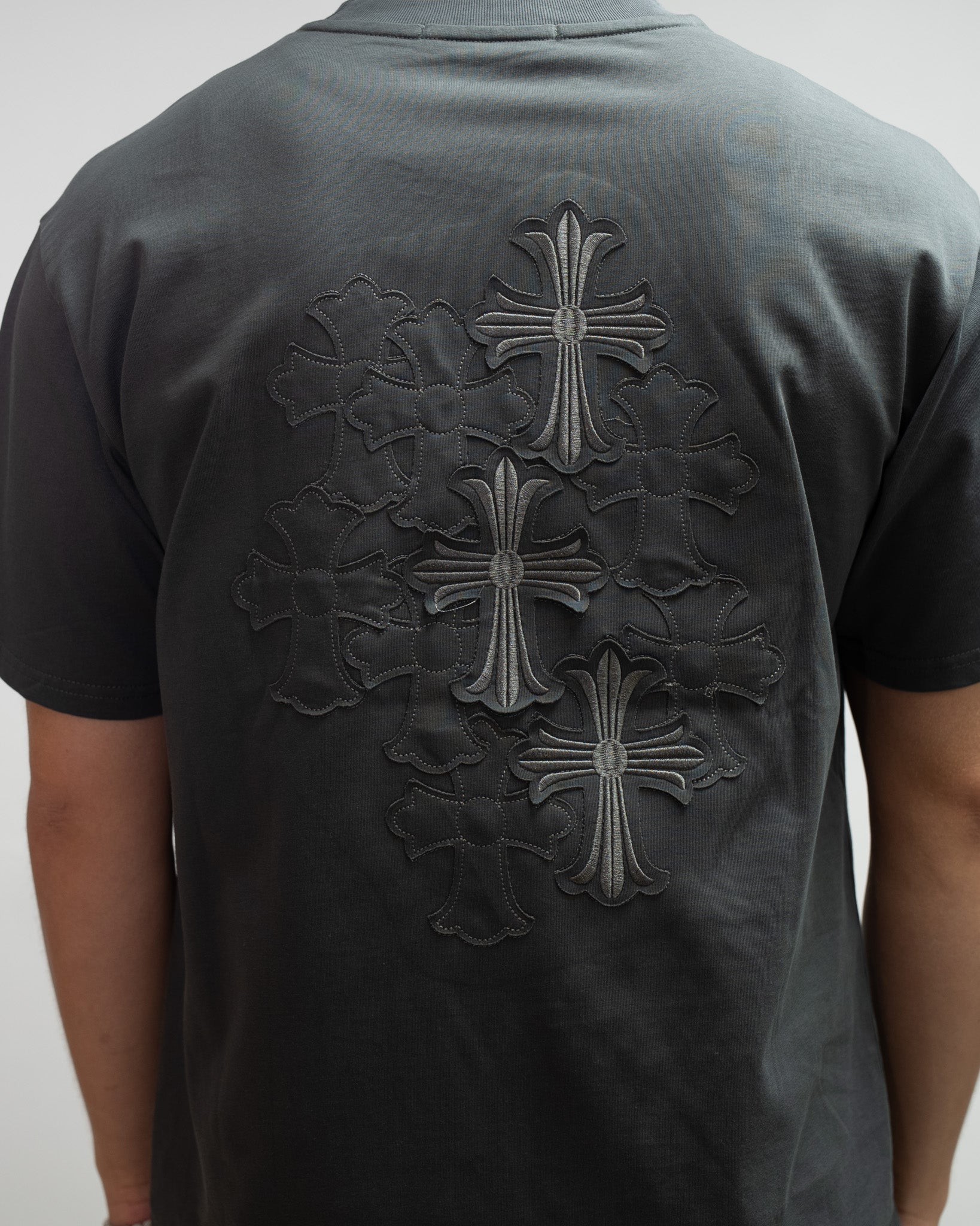 Embroidered Crosses Grey T-Shirt™