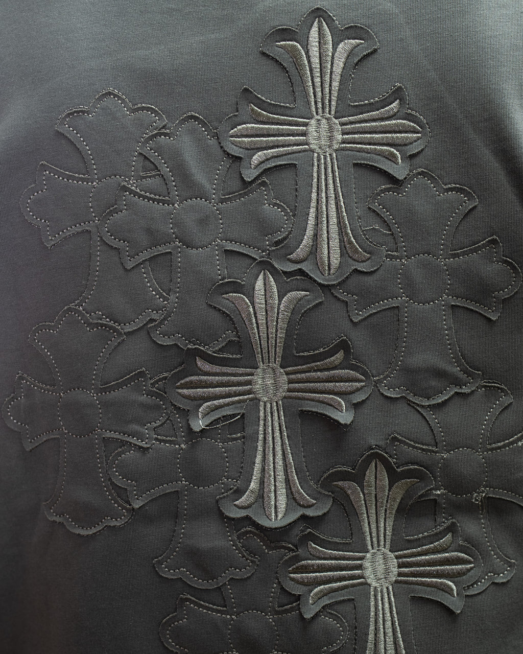 Embroidered Crosses Grey T-Shirt™
