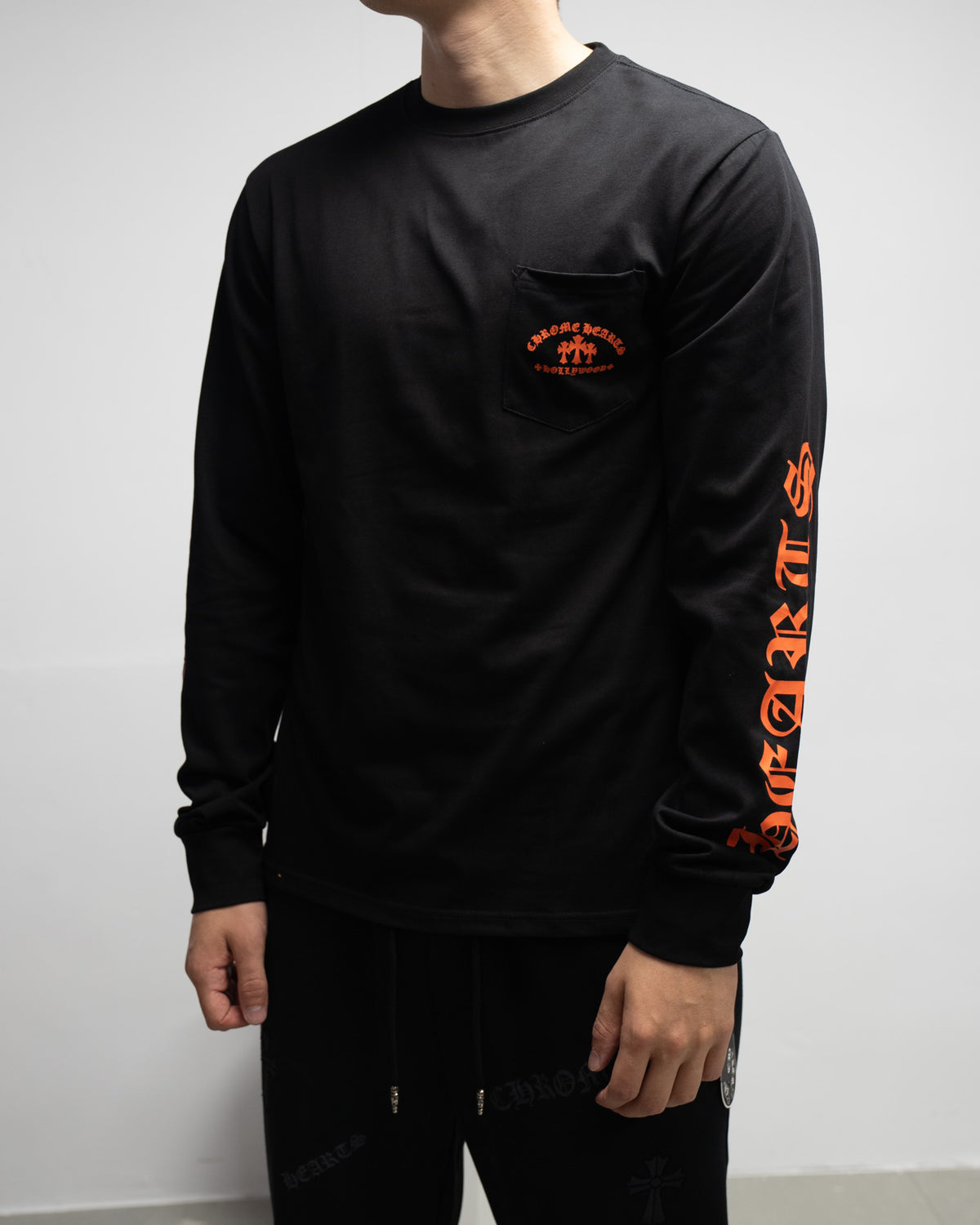 Hollywood Orange Triple Cross Black Long Sleeve™