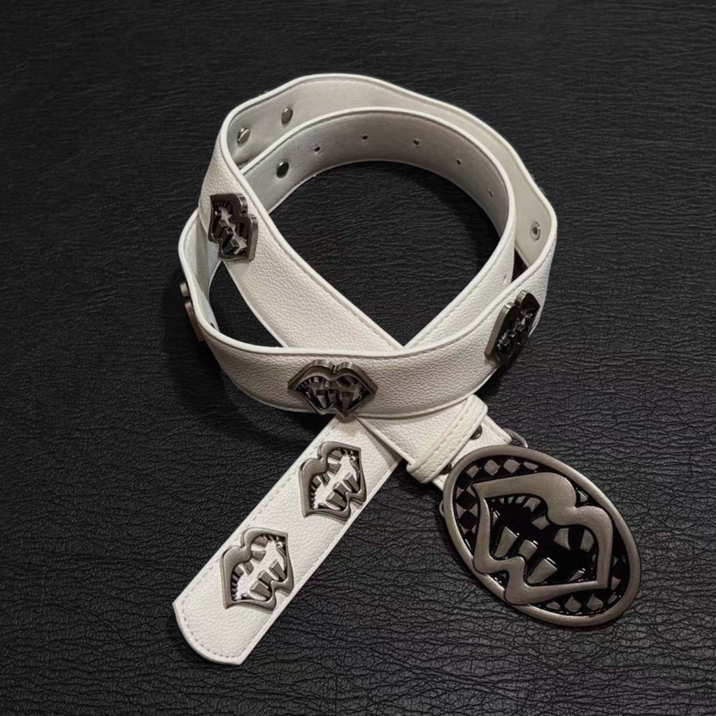 M-Boy Mouth White Leather Belt™