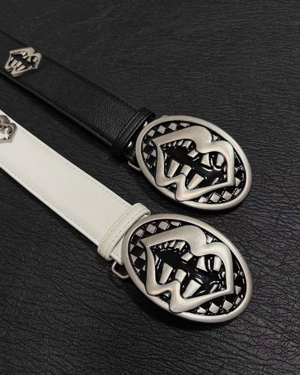 M-Boy Mouth White Leather Belt™