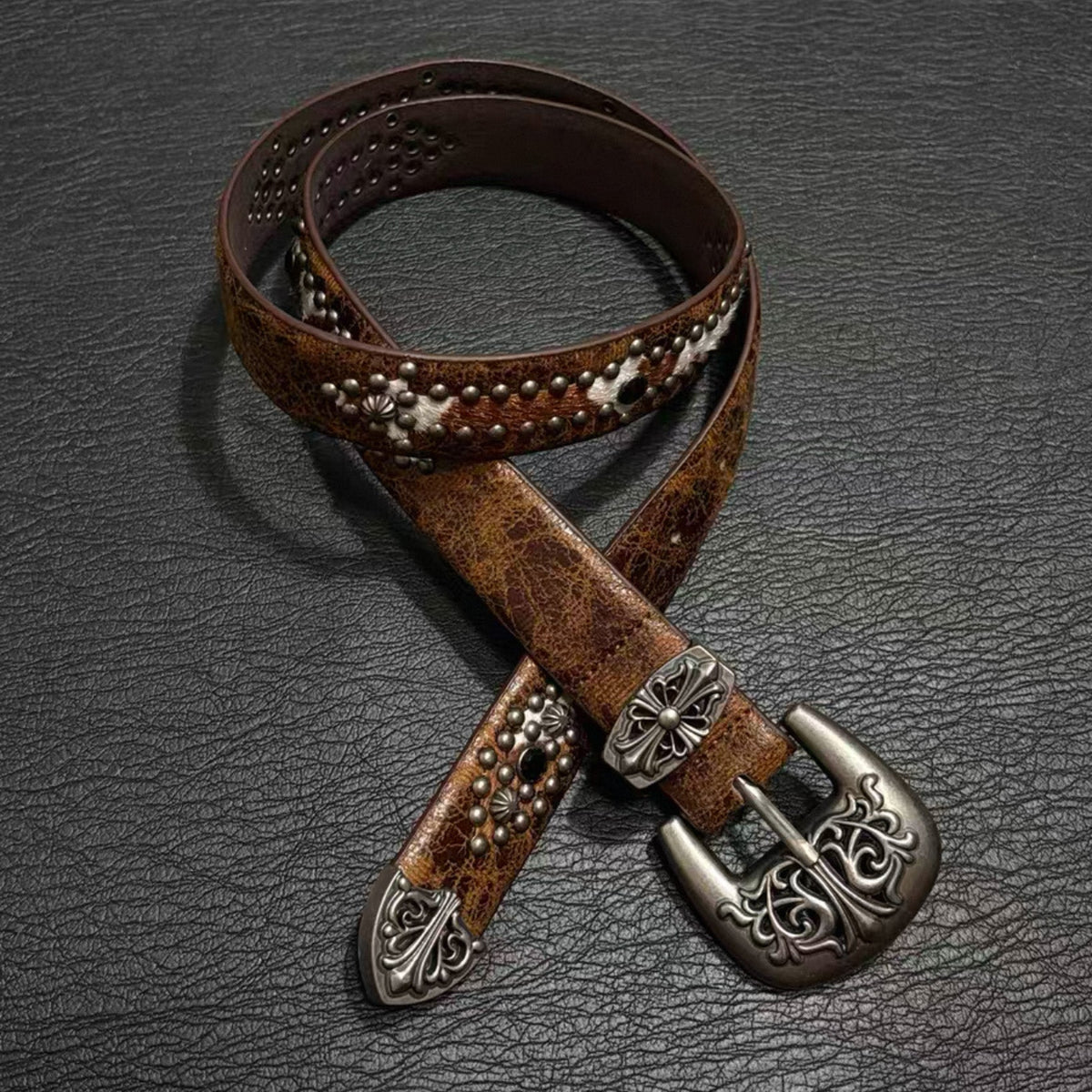Ornamental Brown Leather Belt™