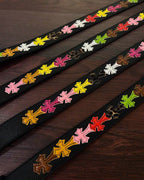 Multicolor Crosses Black Leather Belt™