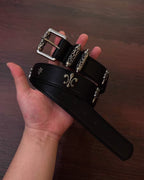 Gothic Symbols Black Leather Belt™