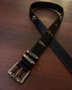 Gothic Symbols Black Leather Belt™