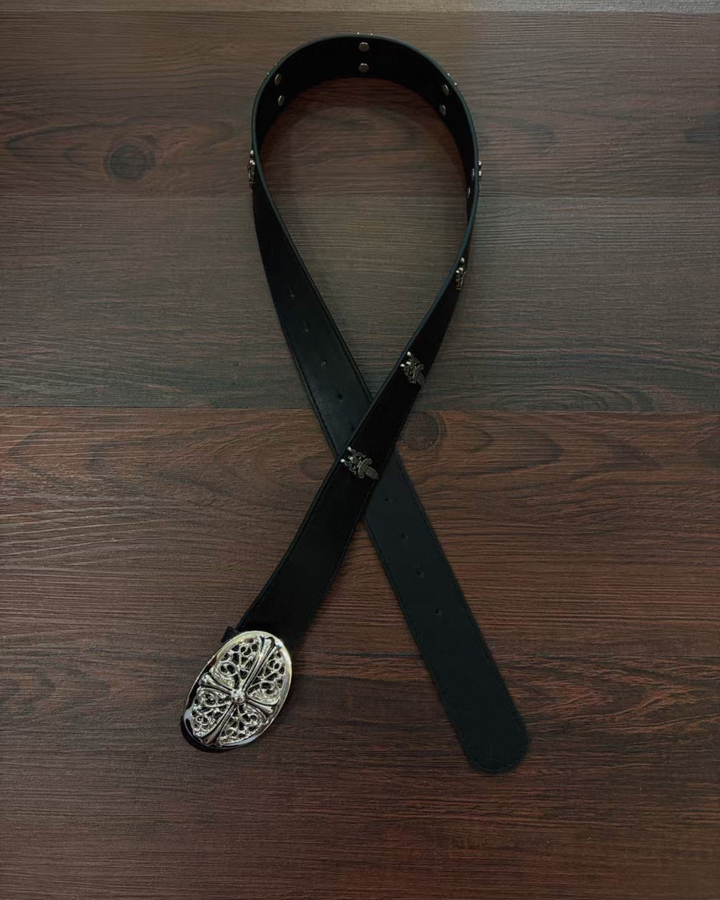 Dagger Symbol Black Leather Belt™