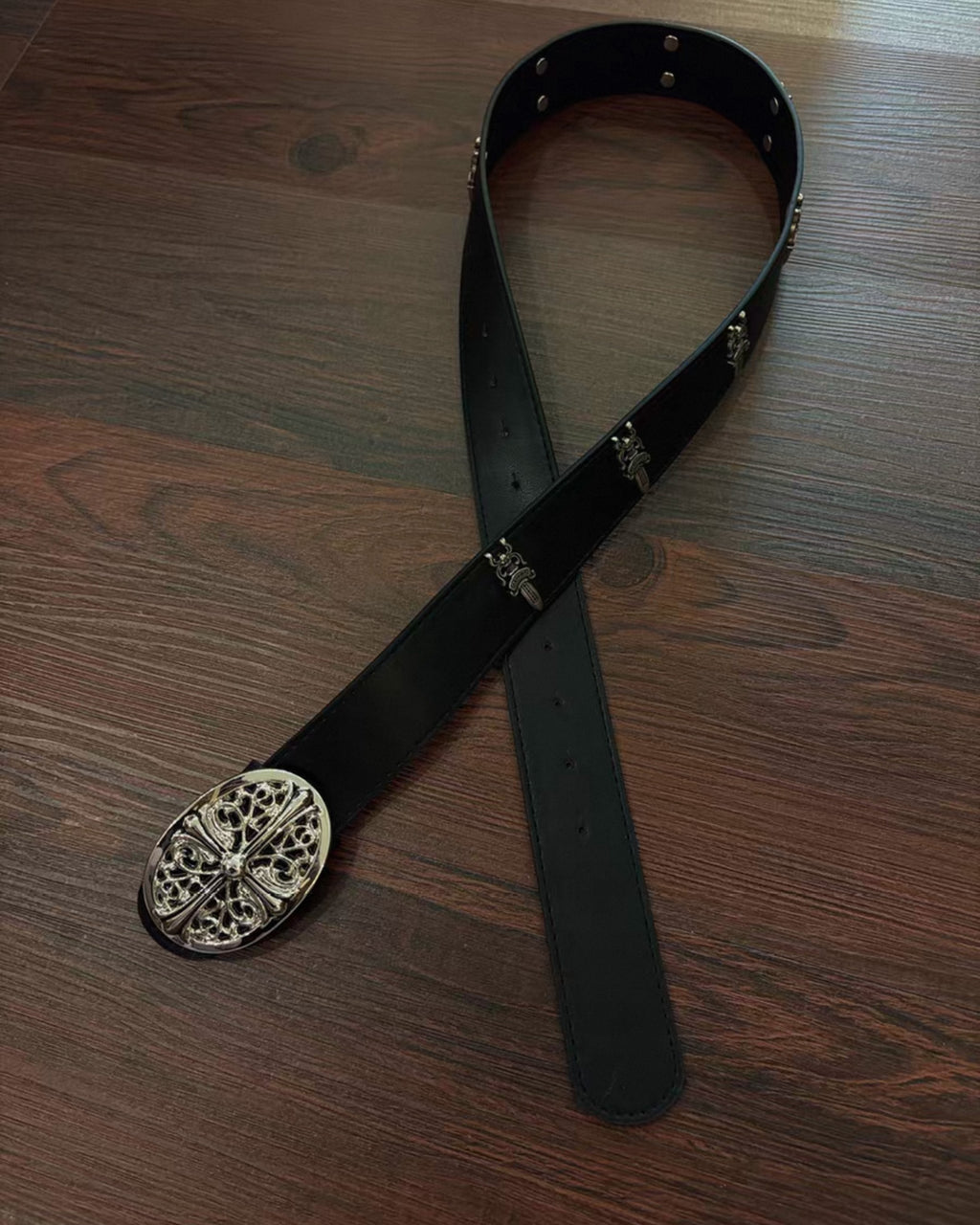 Dagger Symbol Black Leather Belt™