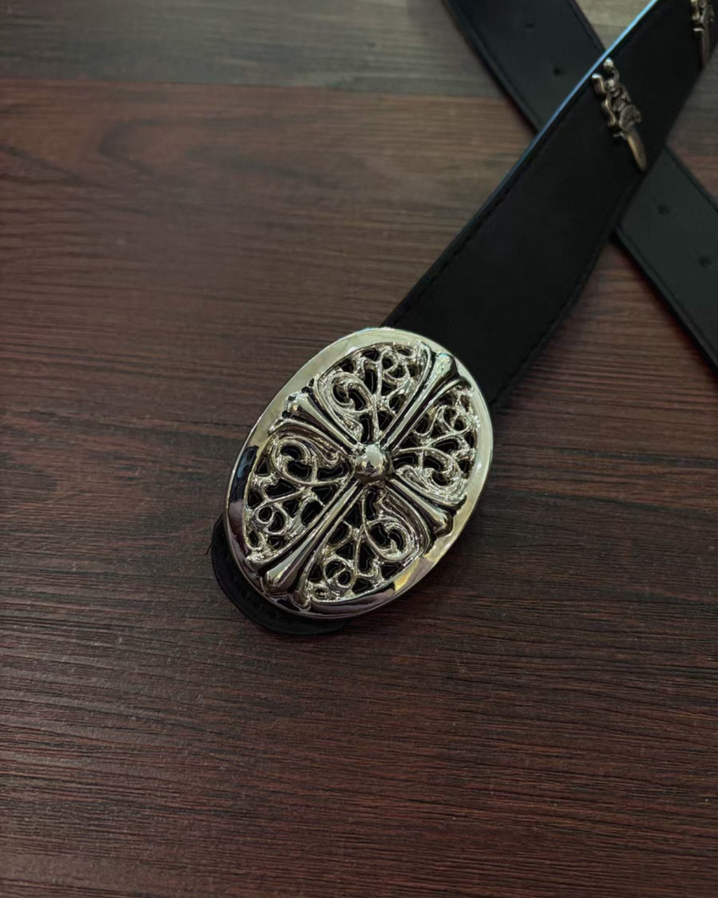 Dagger Symbol Black Leather Belt™