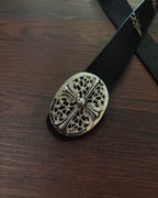 Dagger Symbol Black Leather Belt™