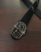 Cemetery Cross Buckle Black Leather Belt™