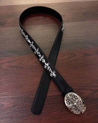 Zebra Crosses Black Leather Belt™