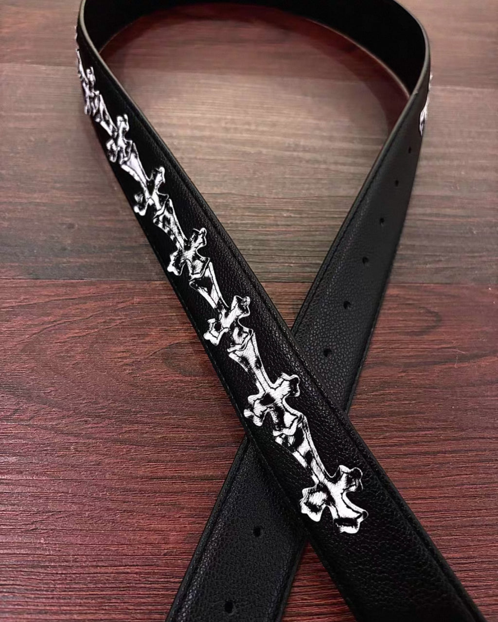 Zebra Crosses Black Leather Belt™