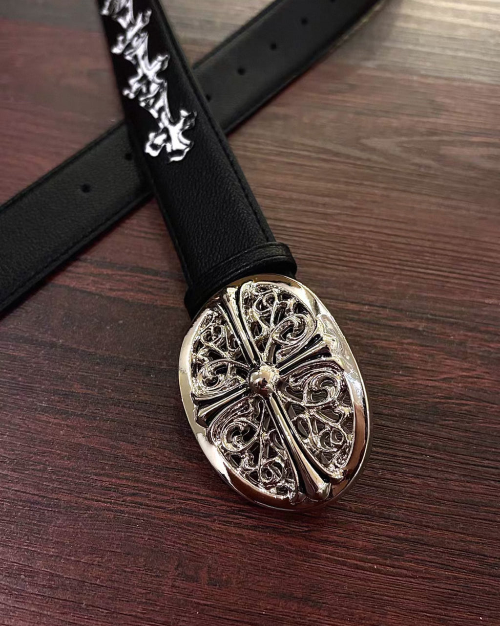 Zebra Crosses Black Leather Belt™