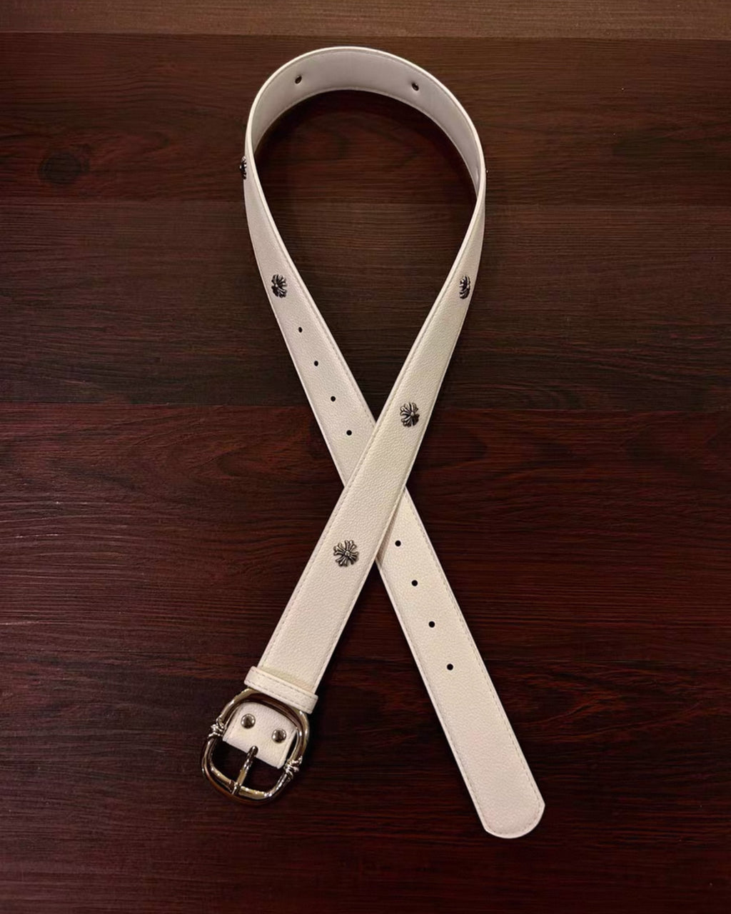 Small Metallic Crosses Leather Belt™