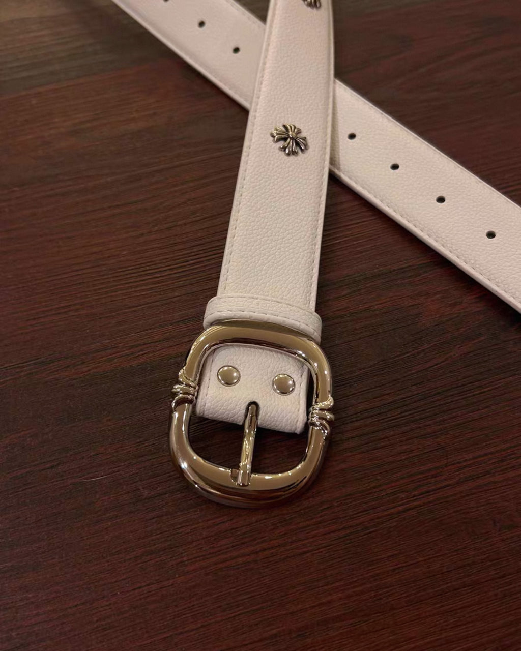 Small Metallic Crosses Leather Belt™