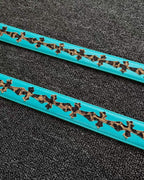 Leopard Crosses Turquoise Leather Belt™