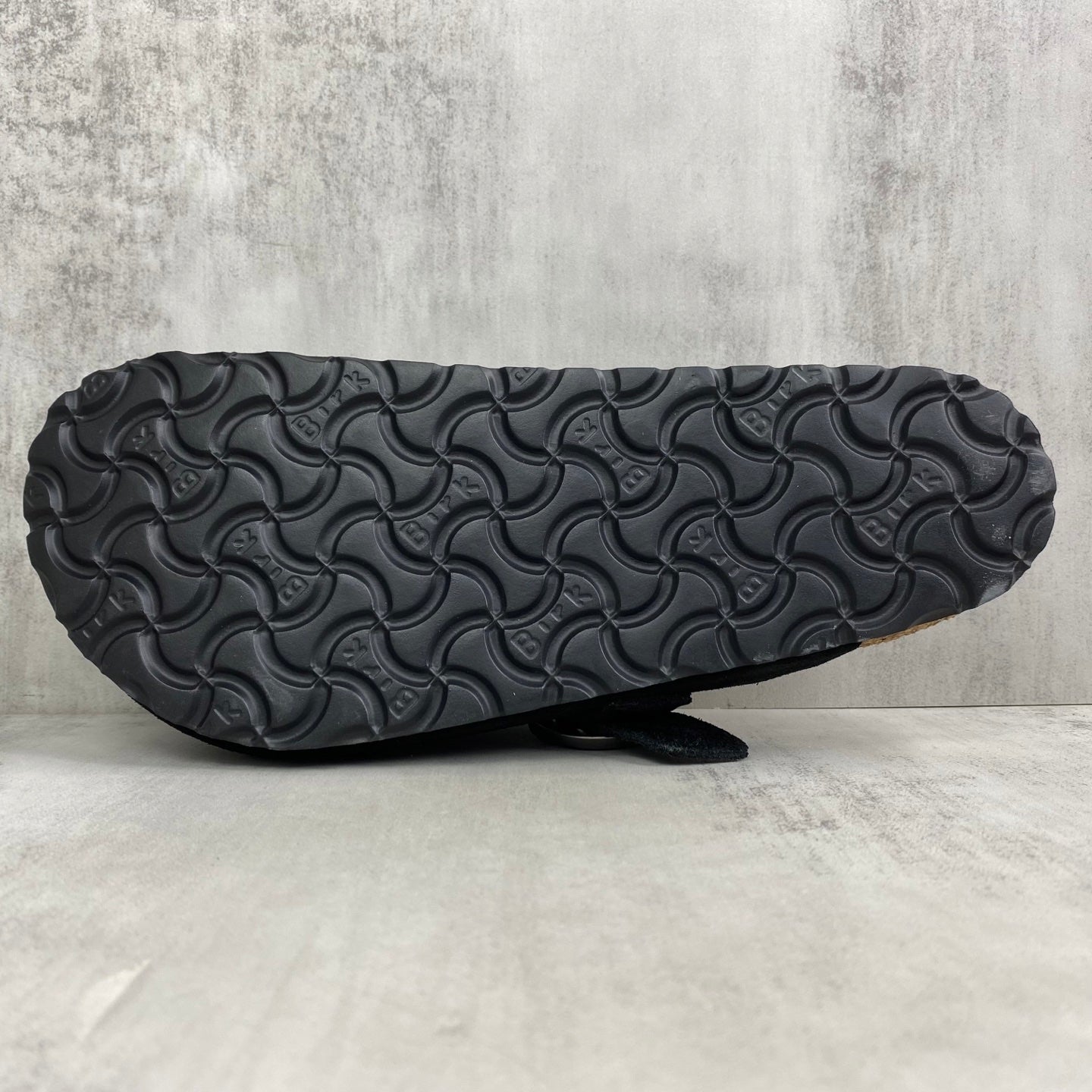 Black Leather Cross Black Suede Clog Slides™