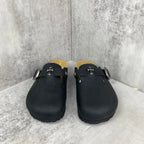 Metallic Cross Black Clog Slides™