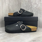 Metallic Cross Black Clog Slides™
